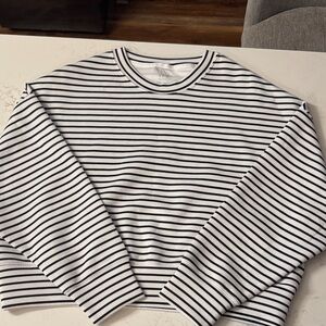 YPB by Abercrombie Black and White Striped neo Knit